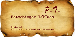 Petschinger Tímea névjegykártya